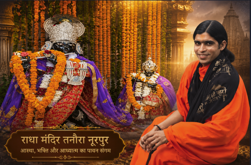 राधा मंदिर तनौरा नूरपुर का इतिहास