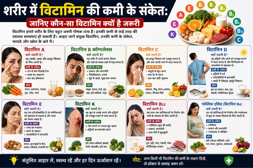 विटामिन की कमी के लक्षण