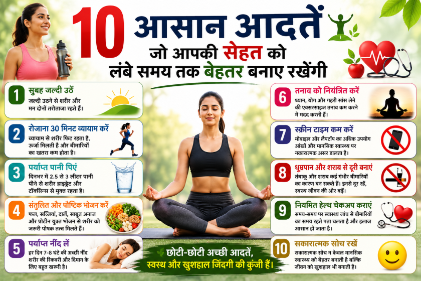 स्वस्थ रहने की आसान आदतें